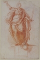 Allegorical Figure of Religion (recto); Study of a Griffon and of a Seated Figure (verso), attributed to Cherubino Alberti (Zaccaria Mattia) (Italian, Borgo Sansepolcro 1553–1615 Rome), Red chalk with some black chalk